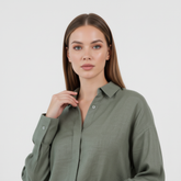 The Effortless Elegance Linen Co-ord Set: Olive Green